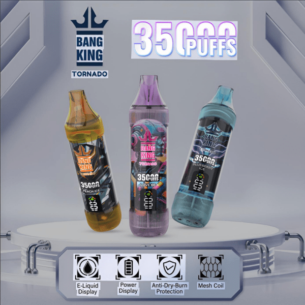 Bang-King-35000-Puffs-主圖.png Bangking 35000口 一次性電子煙|王嘉爾同款 23ml 大容量 買五送一|拋棄式高續航推薦:圖片 1