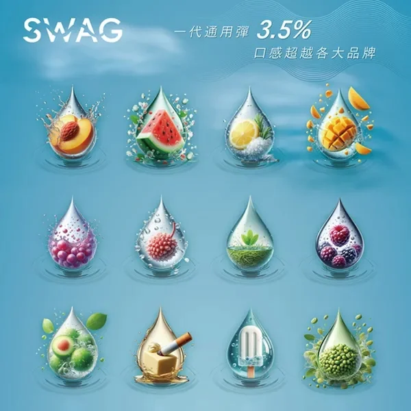 SWAG.webp SWAG一代通用煙彈 2ml 3顆裝 18種口味 買5盒送主機 相容RELX 1代/SP2S/LANA 台灣現貨:圖片 1