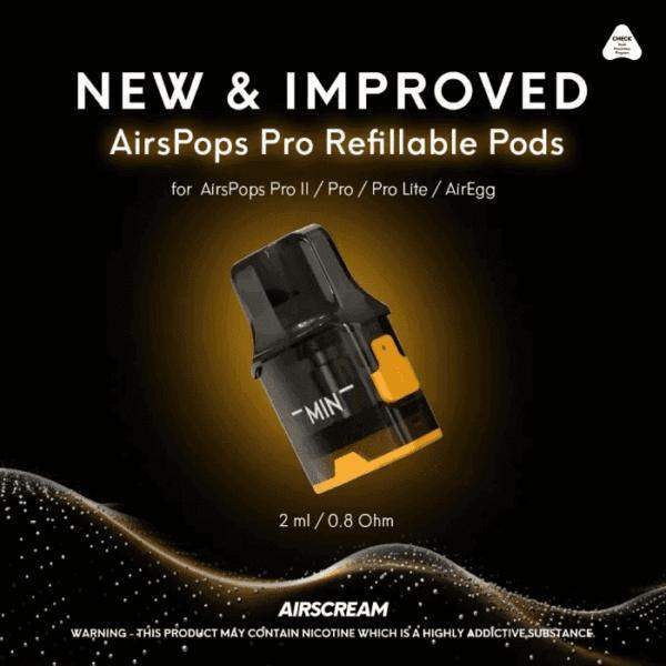 airpops1.jpg 全新Airscream Airspops Pro II 氣泡2代可調瓦電子煙註油主機 | 空倉煙彈:圖片 1