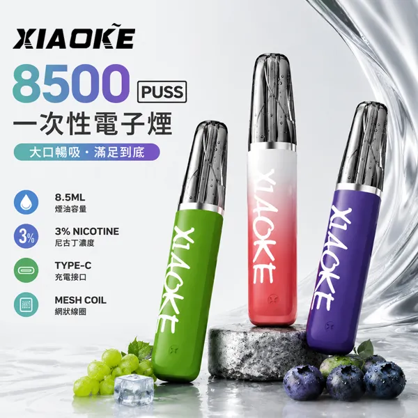 一次性電子煙-梟客XIAOKE-8500-1-1.webp 梟客 XIAOKE 8500口 口紅款 拋棄式電子煙|20種口味 8.5ml MESH網狀芯 氣流可調:圖片 1