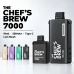 廚師佳釀 CHEF’ BREW 換彈式電子煙 7000口 7種口味 3ml防漏磁吸煙彈+400mAh Type-C恆壓主機